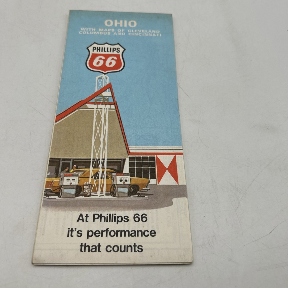 1970 Phillips 66 Road Map Ohio