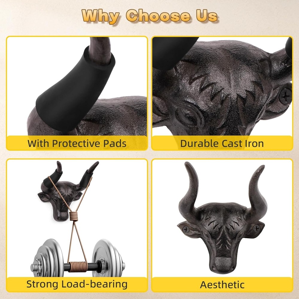 Adowes Guitar Wall Mount 2 Pack, Hanger Cast 2 Rust