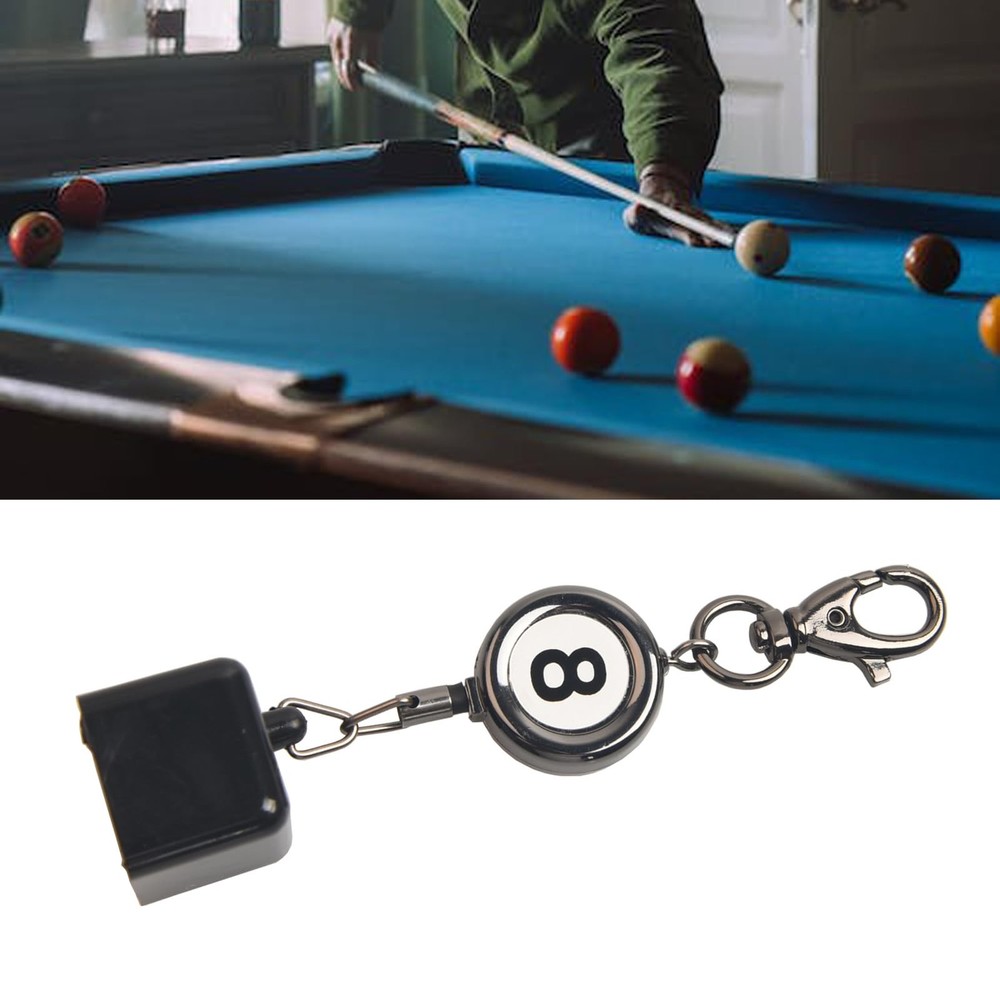 Billiard Chalk Holder with Retractable Key Ring Pool Table Accessories