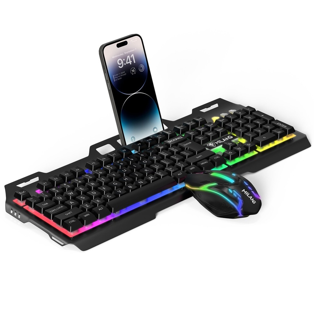 Wired Gaming Keyboard and Mouse Combo Mechanical Backlit for PC Computer Laptop