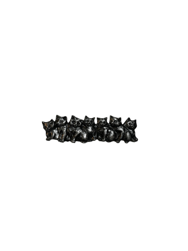 Pewter silver multi kittens brooch