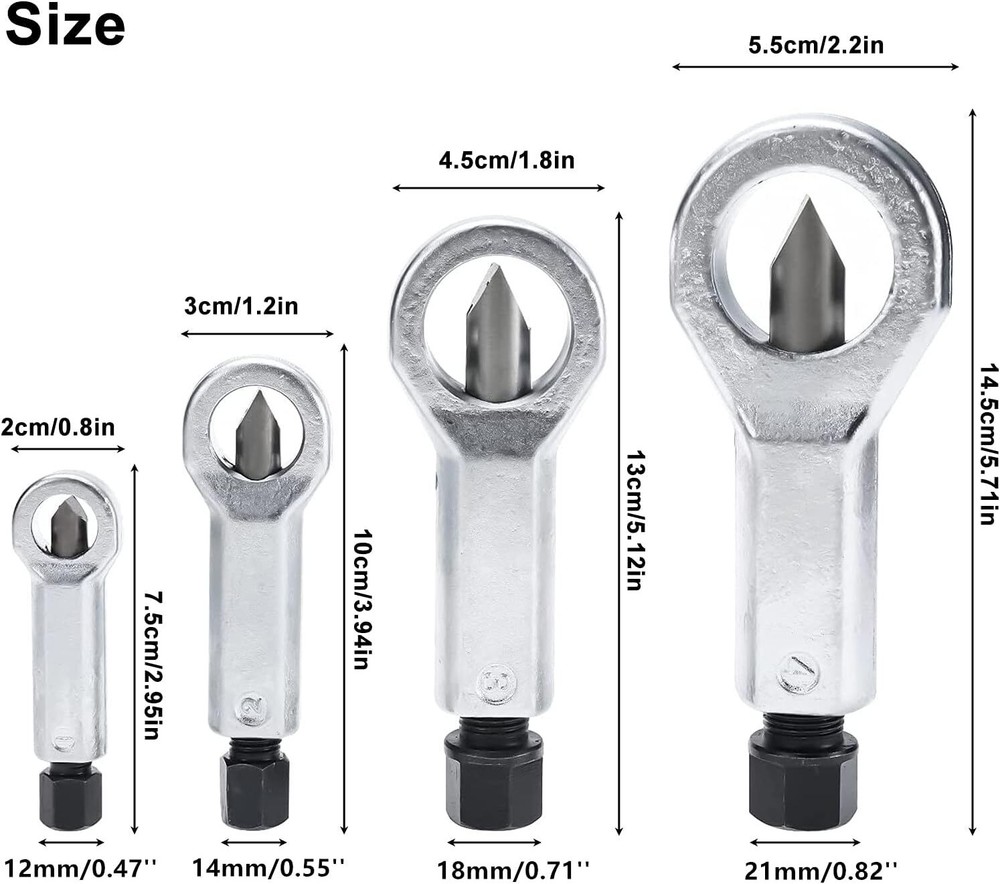 Nut Splitter Breaker 9-27mm Nut Remover Extractor Adjustable Cracker Hand Tool