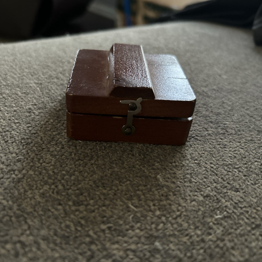 Maritime Navigation Compass Wood Box With Hinged Lid