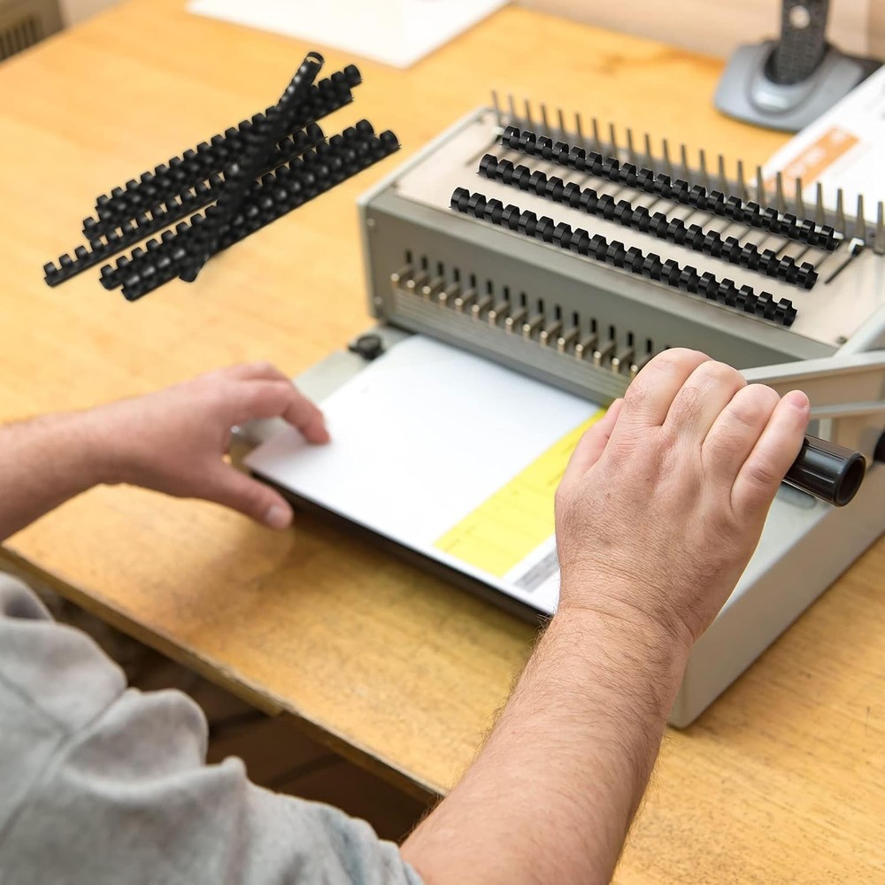 Versatile 150 Pack Binding Spines in Black - Perfect for Notebooks & Calendars