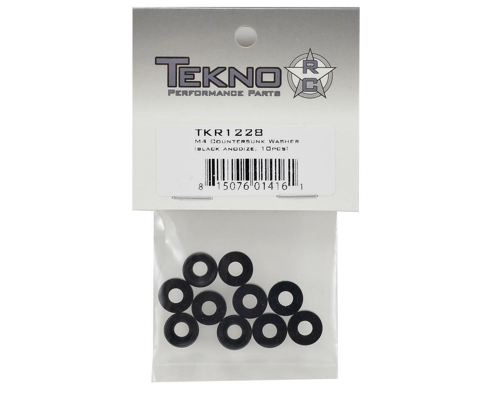 Tekno RC M4 Countersunk Washer (Black) (10) [TKR1228]