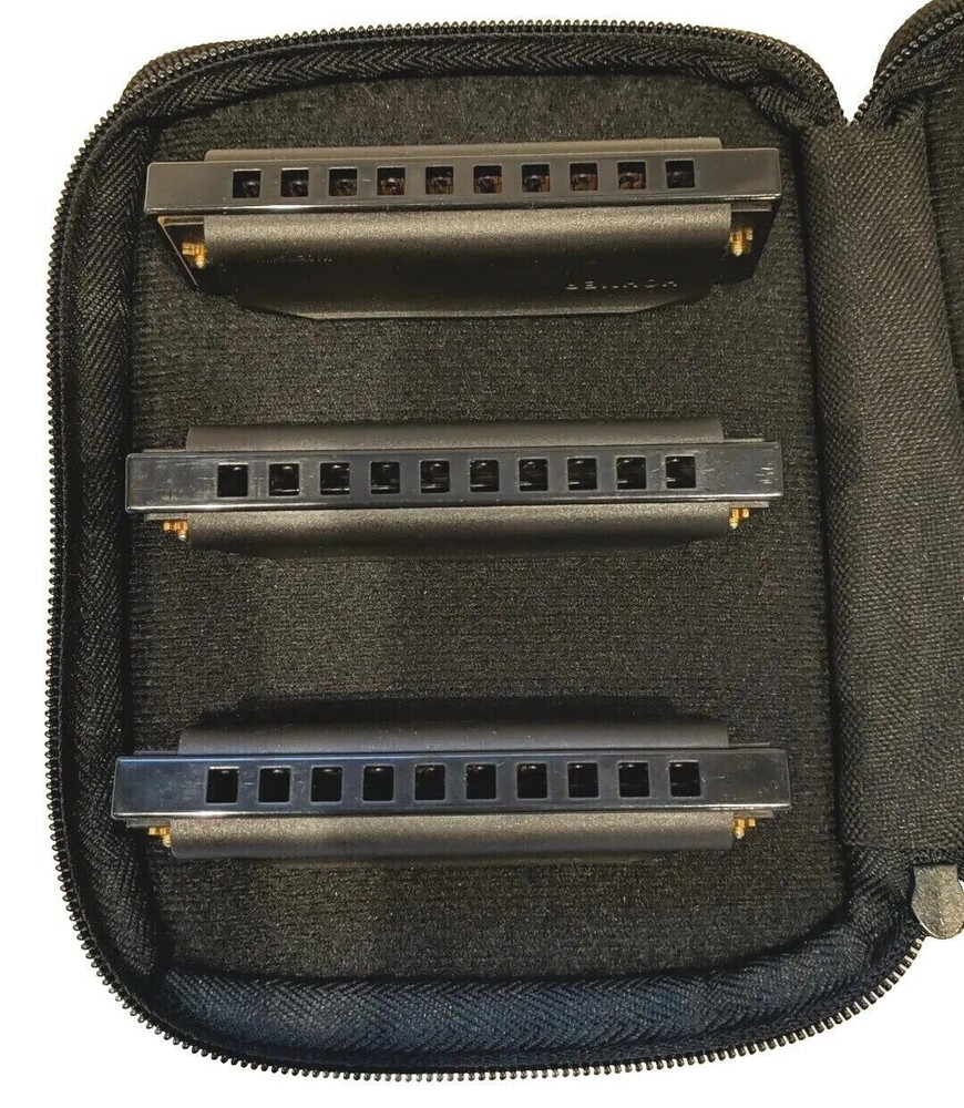 Hohner Hoodoo Blues Harmonica 3-Pack with Case C,D,G