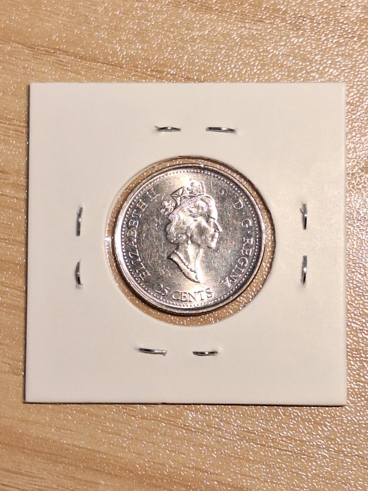 2000 Canada 25 Cents Maple Leaf Entry Into The Third Millennium Special Design