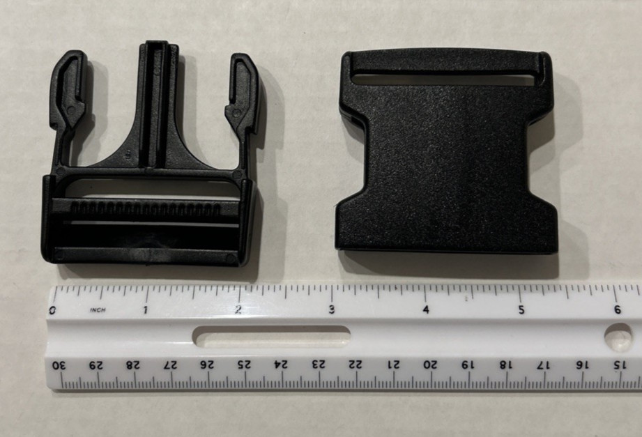 Large 2” plastic heavy duty quick connect release buckle clasp strap closure
