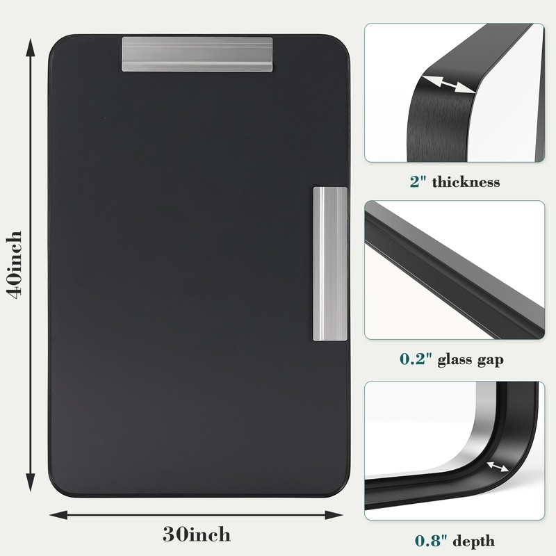 Metal Bathroom Mirror Waterproof Rectangular Easy Mounting Stylish Decor Piece