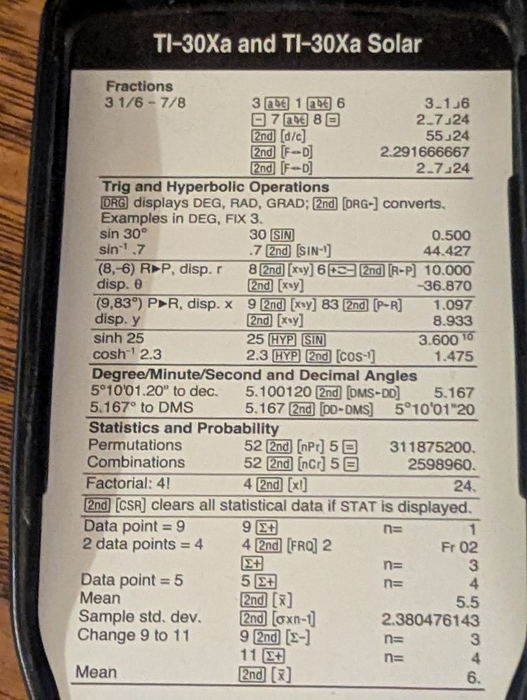 Texas Instruments TI30XA Scientific Calculator