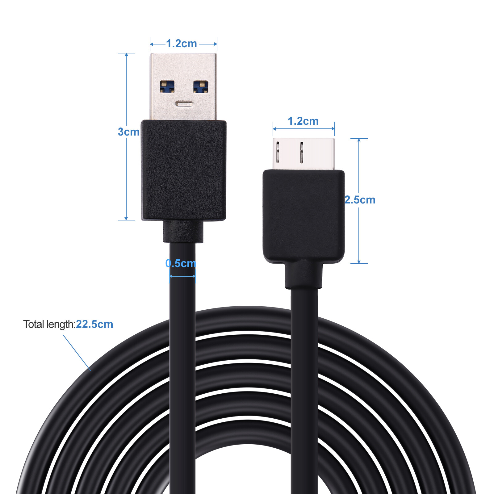 Micro USB 3.0 Cable High Speed Data SYNC For HDD External Hard Drive LOT