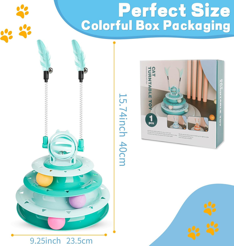 Cat Toy Interactive Pet Plaything for Indoor Kitten Interactive Kitty Puzzle Bal