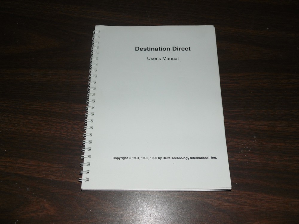Destination Direct User Manual 1996 Delta Technology