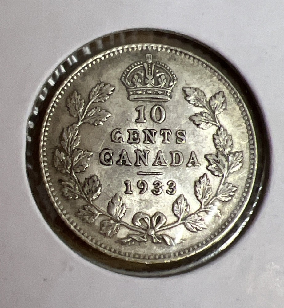 1933 - Canada dime - Silver - Canadian 10 cent Nice!