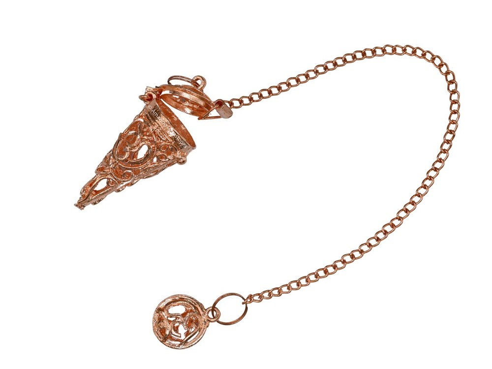 Copper Cone Chamber Om Openable Steel Copper Pendulum for Divination