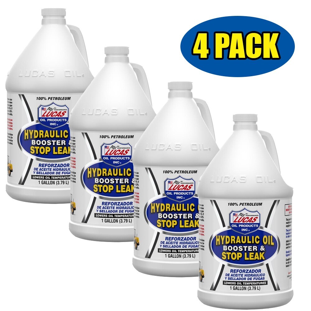 LUCAS OIL 10018 HYDRAULIC OIL BOOSTER & STOP LEAK 1 GALLON - 4 PACK
