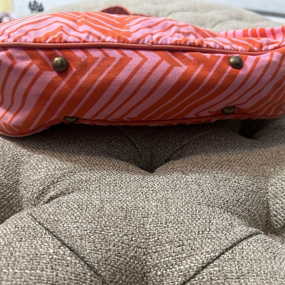 Vintage Old Navy Pink & Orange Chevron Patterned Bag