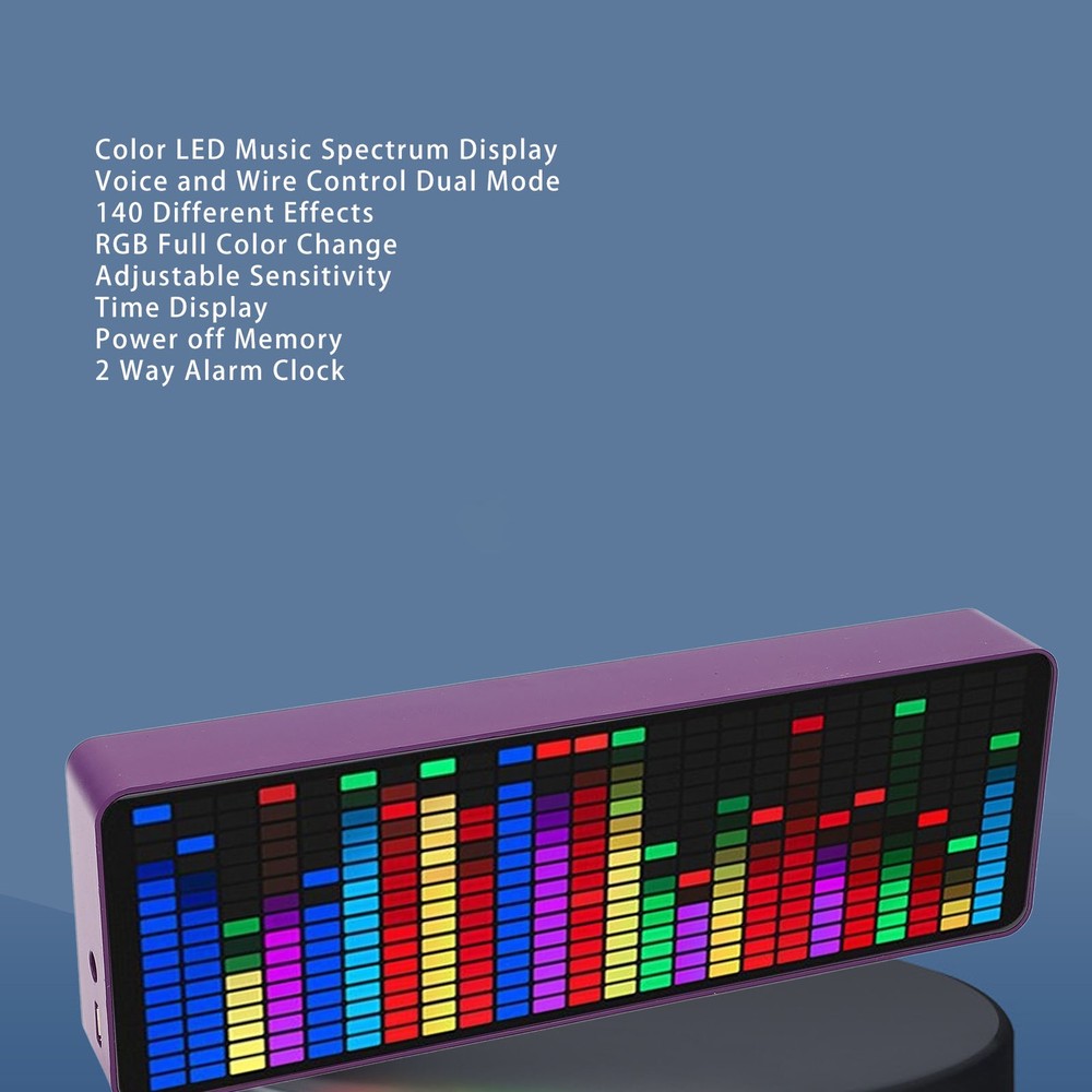 Music Spectrum Display 384 LED 1624 Segment Rhythm Light Level Voice Sensor WT