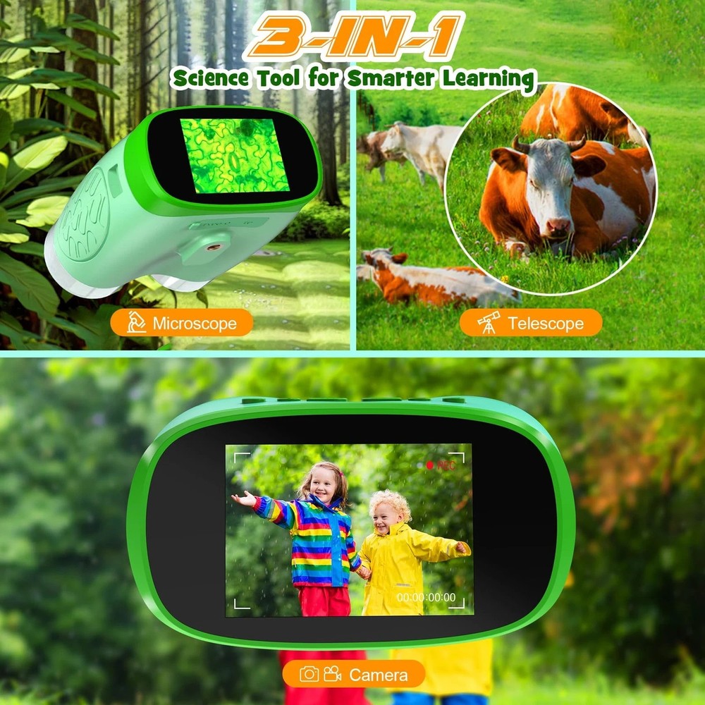 1000X Handheld Microscope for Kids Temodu 4K 2.0 Screen Educational Science Ki