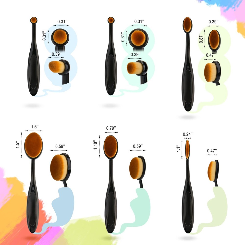 6 Pack Blending Brushes, Card Making, Scrapbooking, Ink Blending Tool, Black