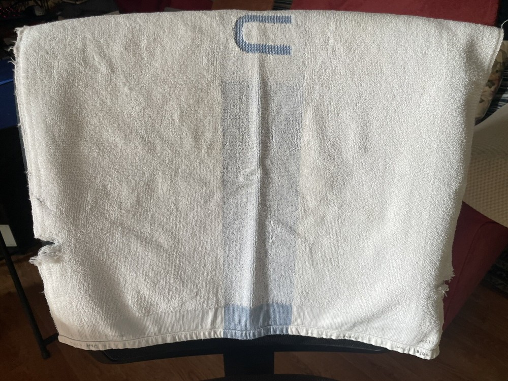 40s 50s U.S.N. WW2 Navy Huck Bath Towel USS sailor USN Vintage 41"x21.5"