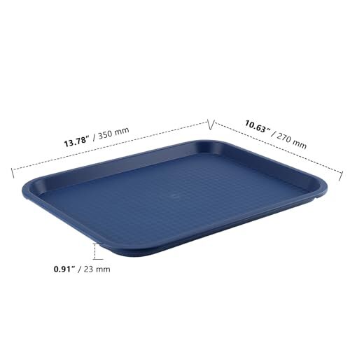 10 Pack 14 x 10 Inch Plastic Fast Food TrayRectangular Plastic Cafeteria Tray...