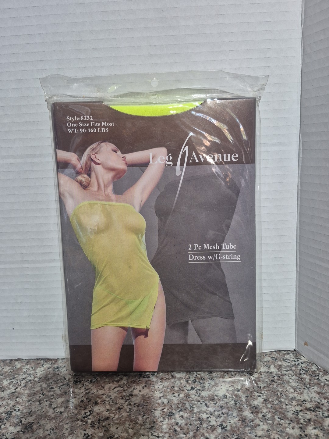 Leg Avenue #8232 NEON GREEN 2 PC Mesh Tube Dress W G String ONE SIZE FITS MOST