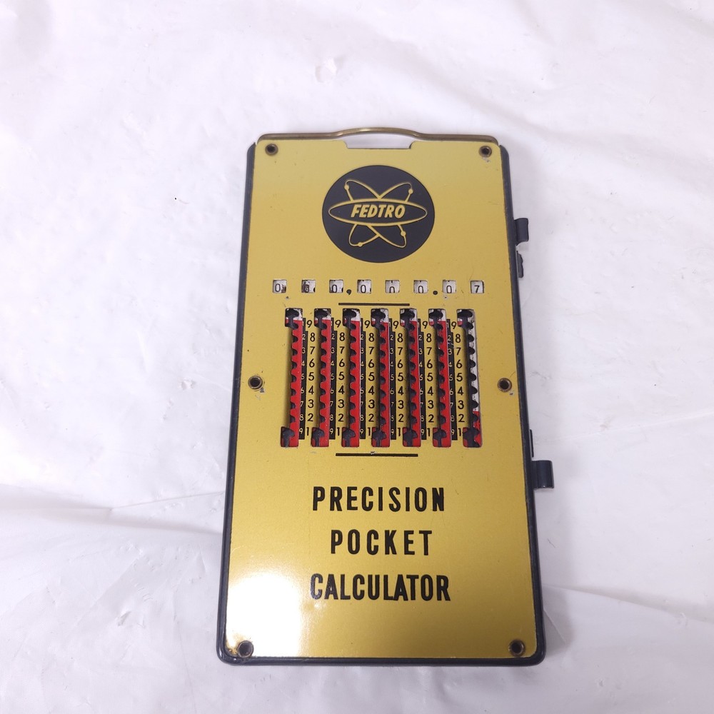 Vintage Fedtro Precision Pocket Calculator Mechanical Adding Machine No Stylus