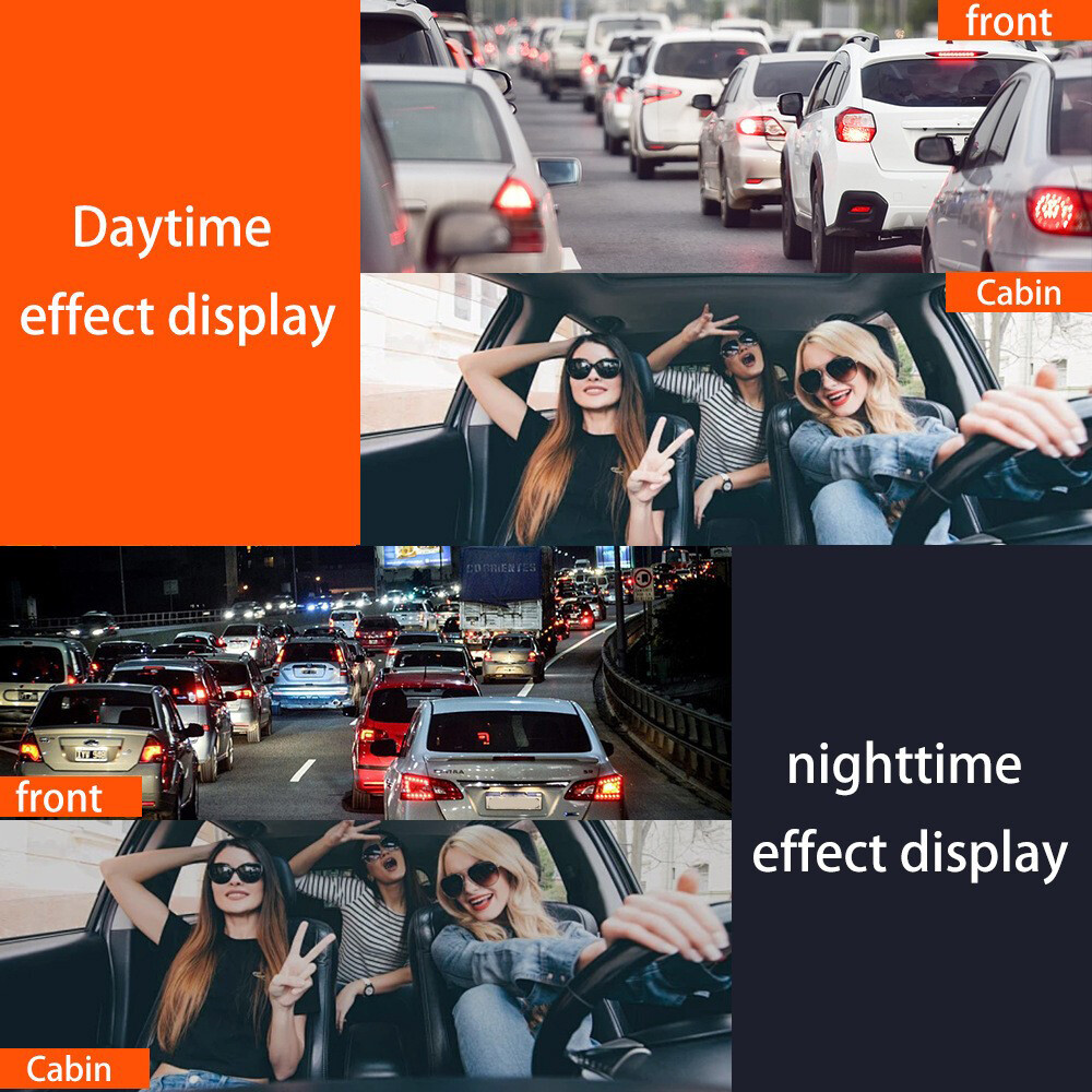 Dash Cam HD 1080p Car 4 Camera Front/Rear/Inside Video Recorder Camera G-sensor