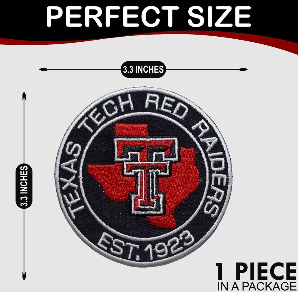 Texas Tech Red Raiders NCAA Team Logo Iron On Patch-Sew Patch-Embroidered Patch