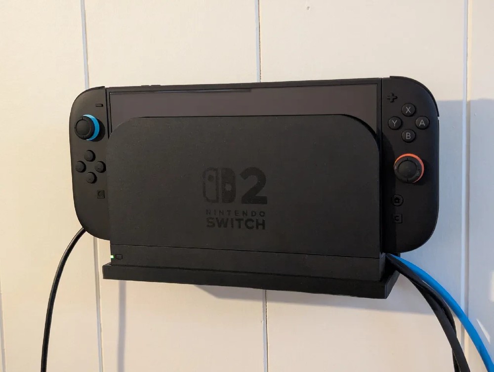 Nintendo Switch 2 Wall Mount - Space Saving Console Dock Holder 3D Printed