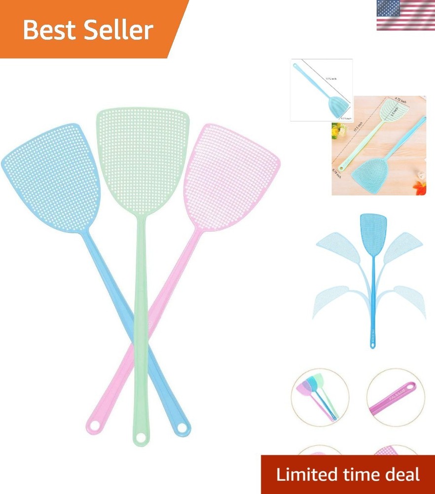 Eco-Friendly Fly Swatter Set – 3 Pack, Lightweight Manual Pest Control Solution