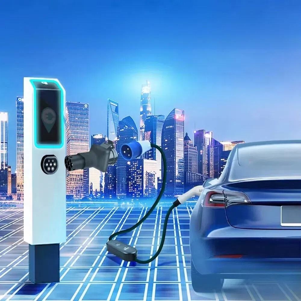 EV Charger connector Type 2 (charging station side) to 32A blue commando socket