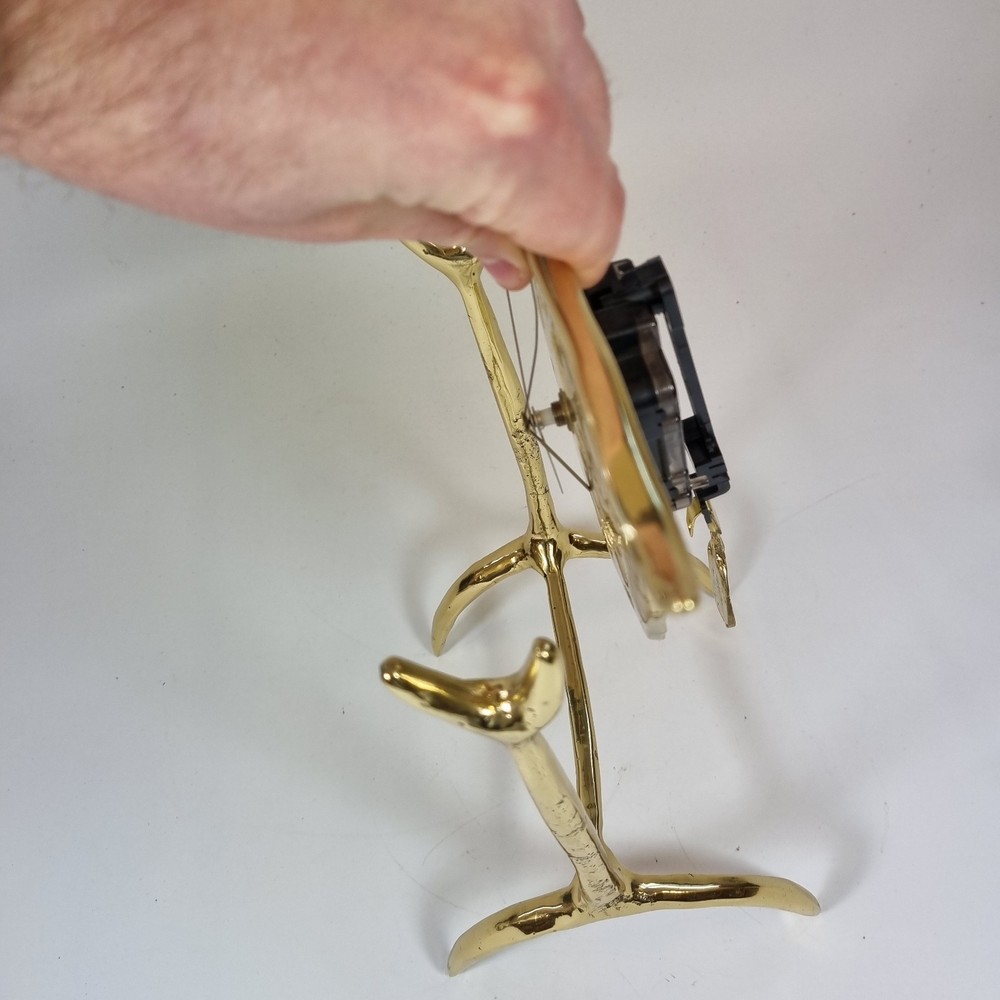 David Marshall Signed Brass Clock 20th Century 30cm High