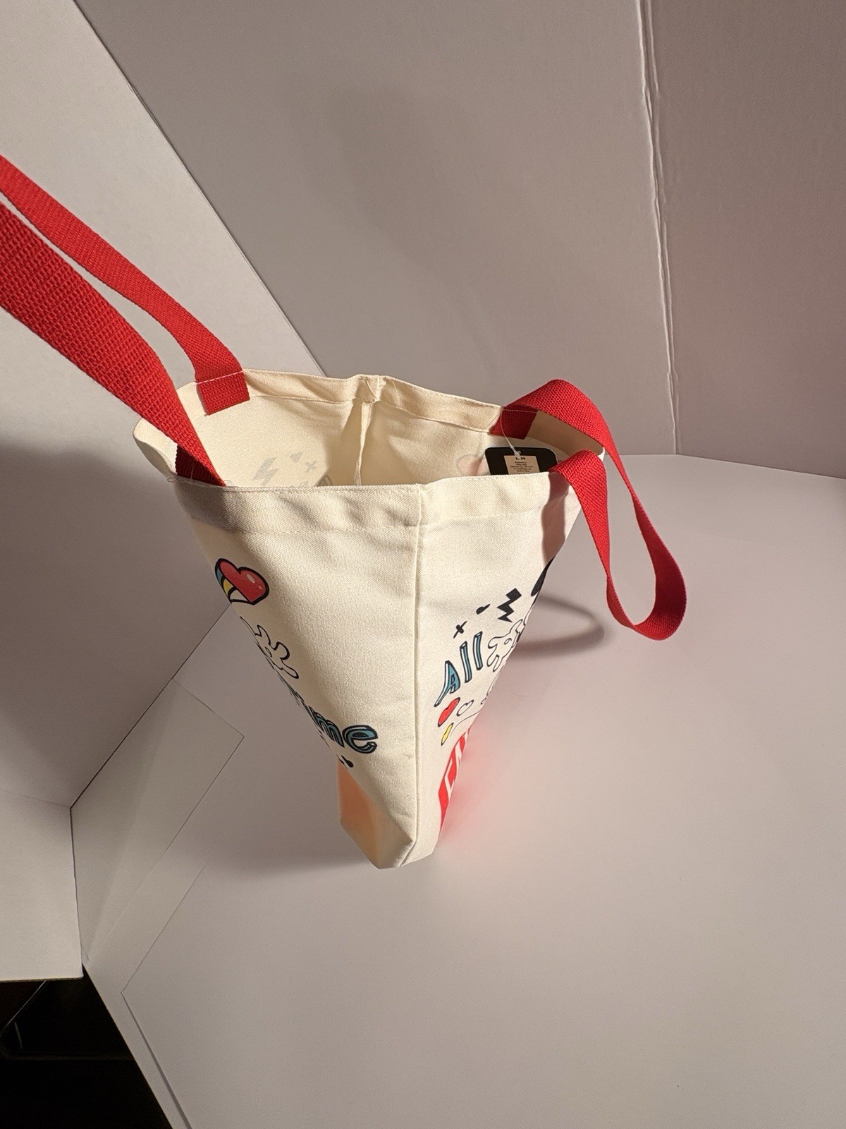 Disney Mickey Mouse Minnie Mouse Medium Tote Bag Cream Red Black Multicolor