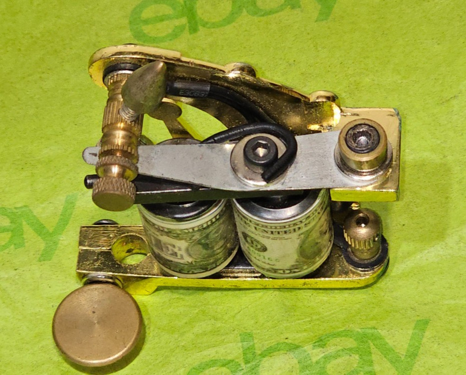 Vintage & Rare Custom CROWN Brass Frame Tattoo Machine (unTested)