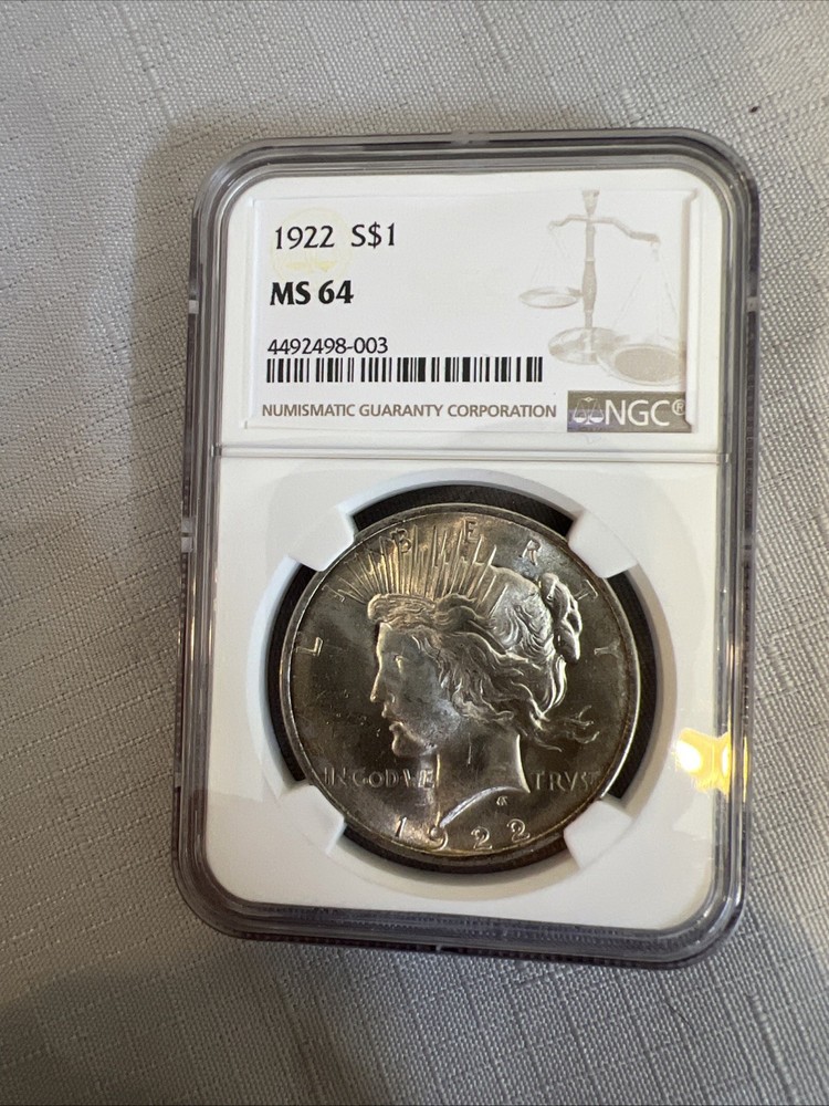 1922 Peace Silver Dollar $1 MS64 NGC