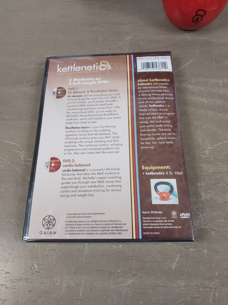 Kettlebell 4Lb Kettlenetics Slim & Tone Workout DVD/ Program Michelle Kai