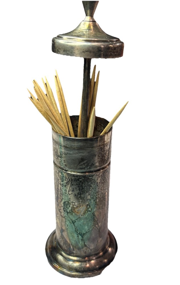 Vintage Bellini Toothpick Holder Silver Plated