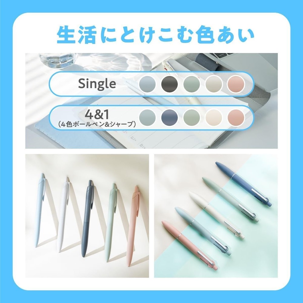 Uni Jetstream Multi-Function Ballpoint Pen 4&1, Equipped with 0.5mm Lite Touc...