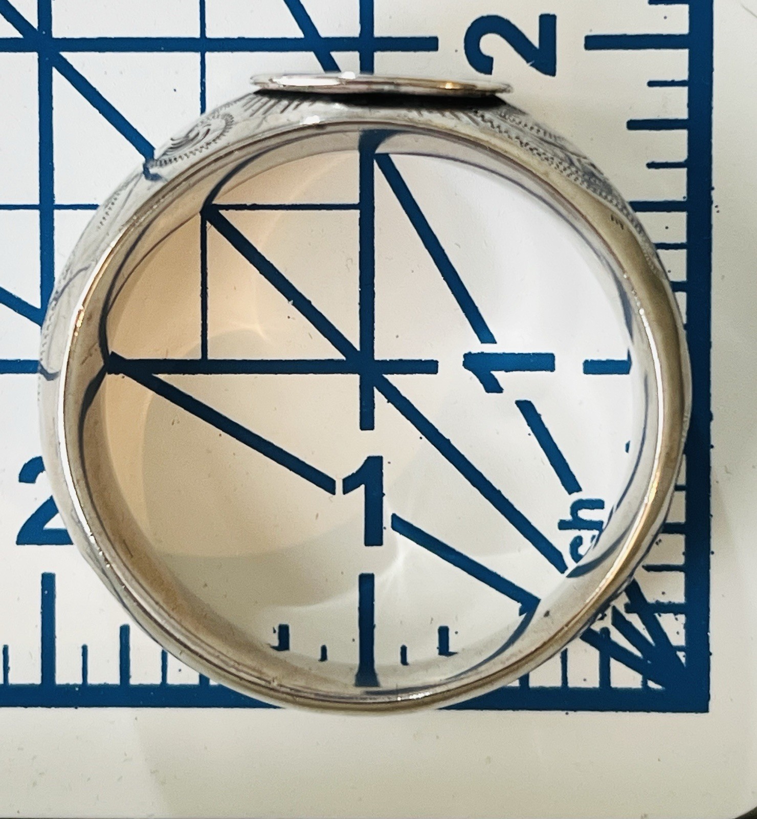 Victorian c1890s Coin Silver Napkin Ring Raised Shield "MM" Hand-Engraved 15.5g