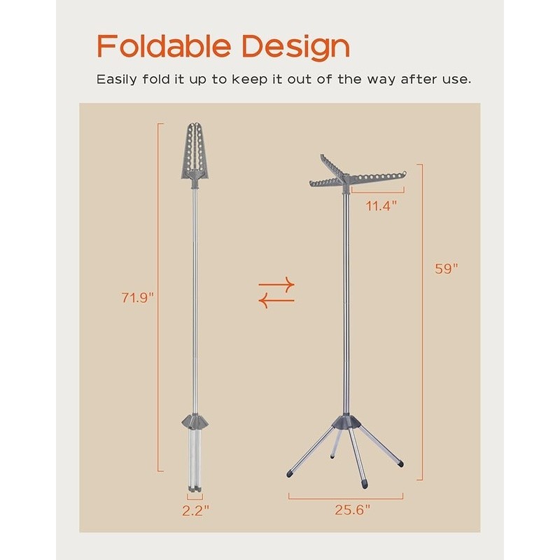 Foldable 360 Rotating Laundry Drying Rack Large Capacity Space Saving Design New