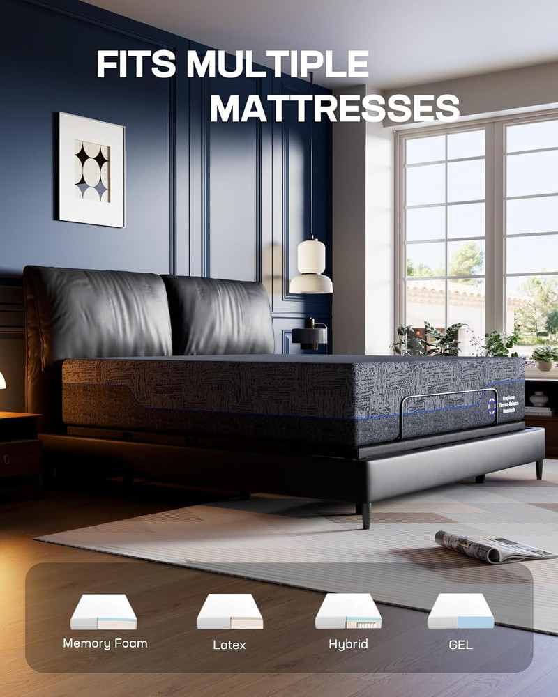 NS2 Pro Split King Adjustable Bed Base with Massage-Smart Dual Motor Bed Frame w