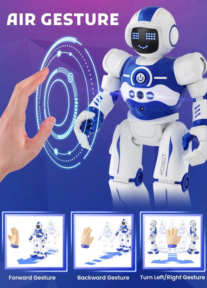Smart Programmable Robot Toy w/ Gesture Sensing Remote Control for Kids