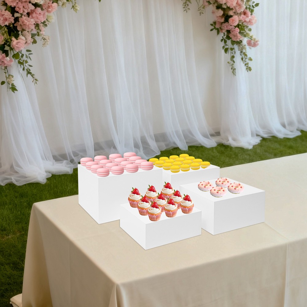 4pcs Cupcake Display Stand Acrylic Buffet Riser Multi-purpose Nesting Stand