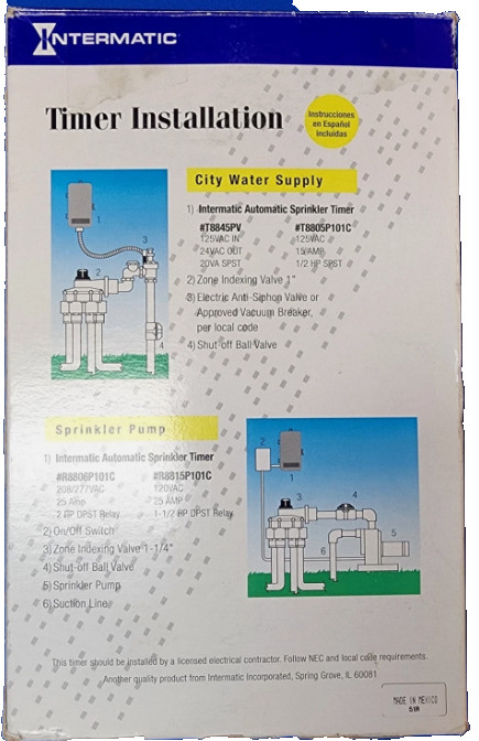 Intermatic T8805P101C 125/24-V Indoor/Outdoor Irrigation/Sprinkler Timer Switch