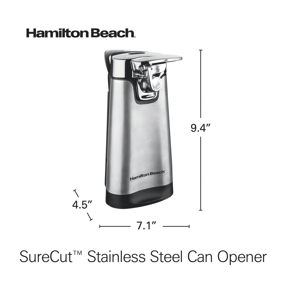 Hamilton Beach SureCut Automatic Electric Can Opener with Multi Tool, Stainless