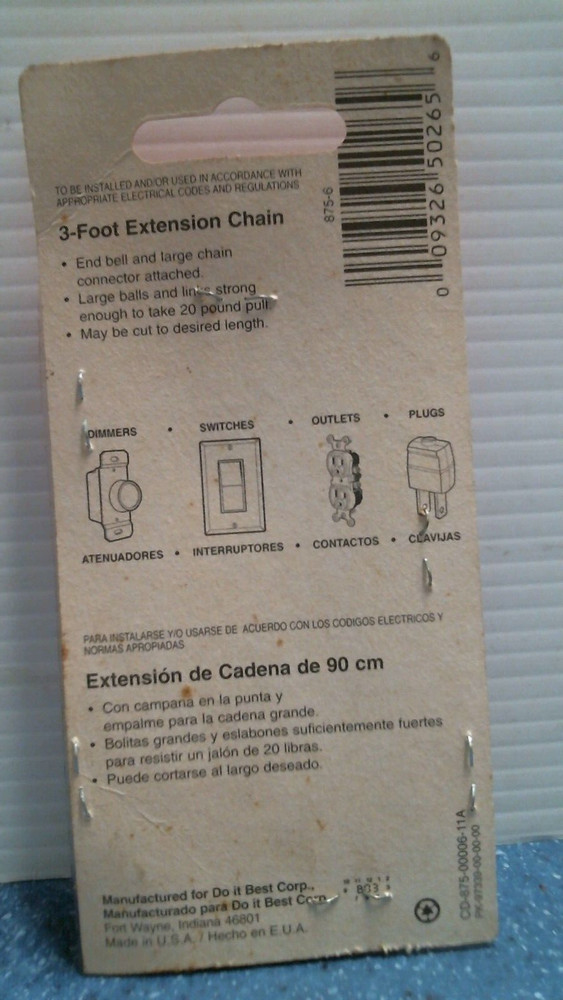 DO It Best 3ft Extension Chain (50265) FS