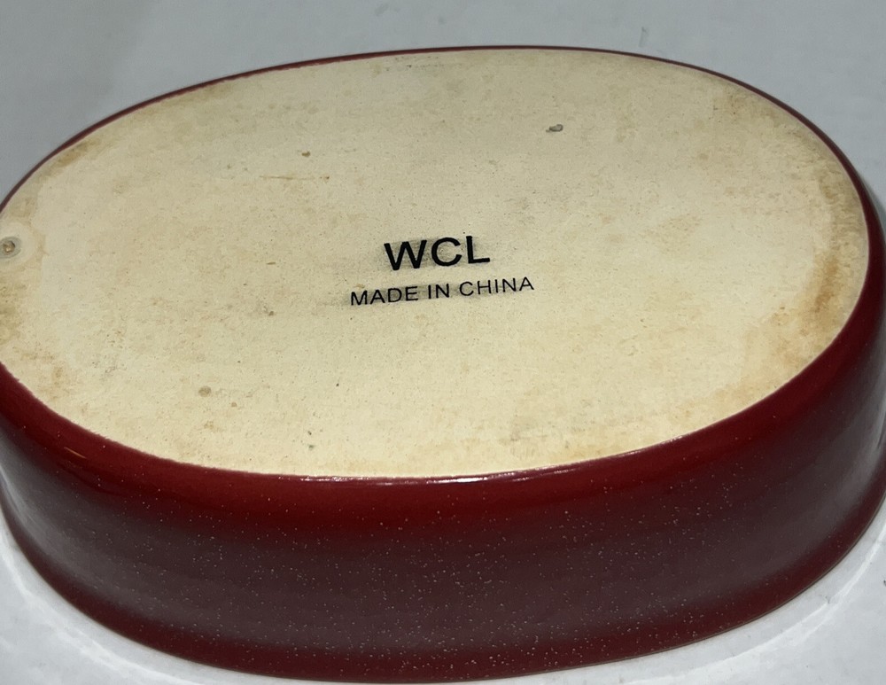 WCL 8 X 5” Ceramic Oval Baking Dish-Red Speckle Glaze PRISTINE!