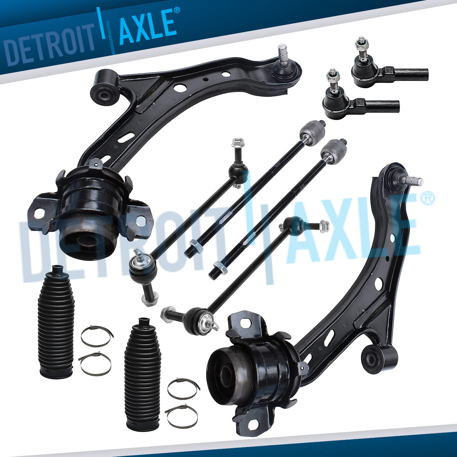 Front Lower Control Arms Tie Rod Ends Sway Bars Kit for 2005 - 2010 Ford Mustang